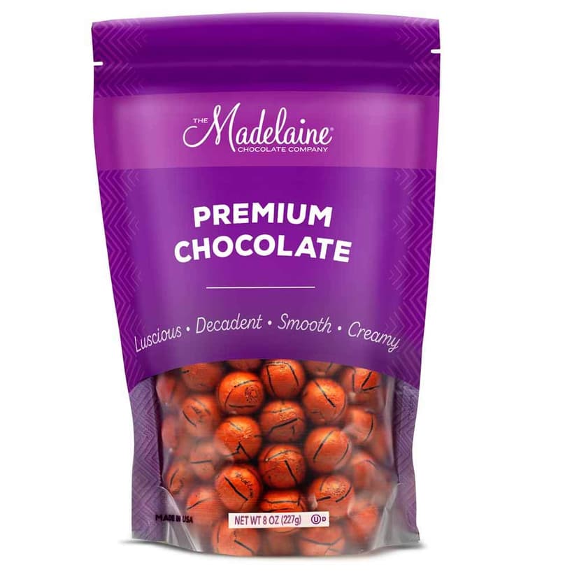 Madelaine Basketball Party Favors - 40 Individually Wrapped Milk Chocolate Basketball Candy - Basketball Team Gifts & Decorations (1/2 LB)