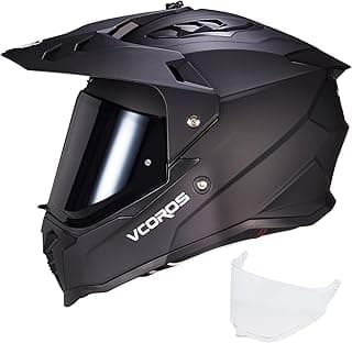 VCOROS Adventure Motorcycle Helmet VS-908 with Visor ATV Dirt Bike Off Road Motocross Full Face Helmet for Adults DOT Approved