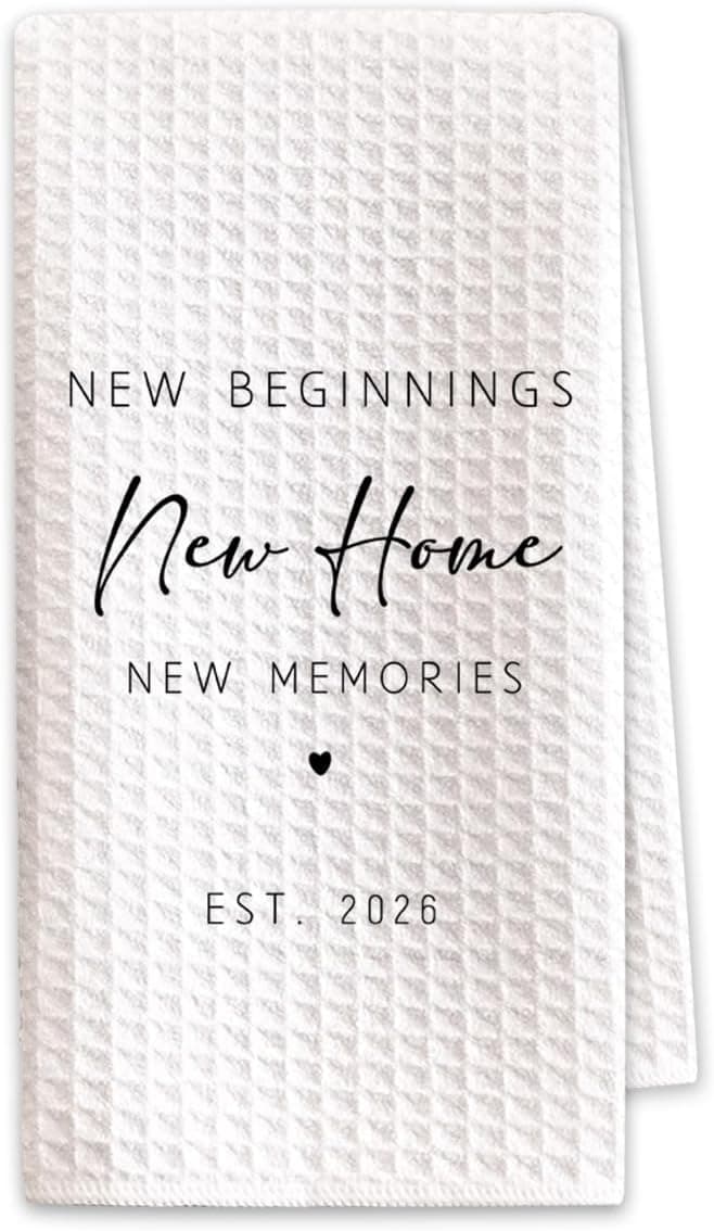 1PC Housewarming Gifts for New House 2026 Kitchen Towels, New Beginnings Hand Towels, Ideal Gifts for Homeowner Decorative,Welcoming Home Sweet Home Tea Towels-Ab02 B0FLJJ6DXR