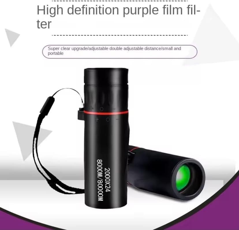 Compact High Power Monocular Telescope, 8X Magnification Portable Single Tube for Hiking, Bird Watching, Stargazing, and Outdoor Adventures
