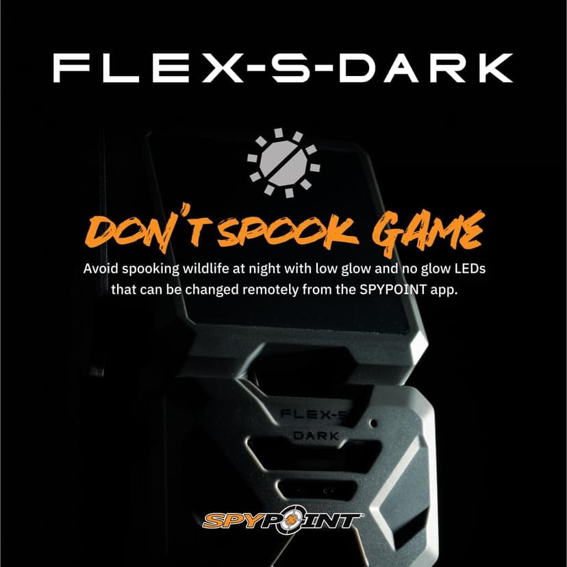 SPYPOINT Flex-S-Dark Ultimate Pack with SD Card + LIT-22 - Solar Cellular Trail Camera – Built-in Solar Panel, 40MP Photos, 1080p Videos + Sound, No-Glow Game Camera, Night Vision, Trail Cam