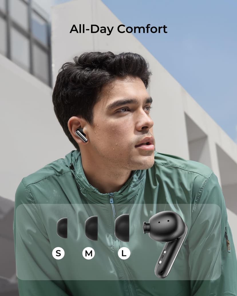 wegear Hybrid Active Noise Cancelling Wireless Earbuds, 6 Mics AI Clear Calls, 12mm Drivers Deep Bass Stereo Sound, 30H Playtime, True Wireless Earbuds, Bluetooth 5.4 Ear Buds, Comfort Fit (Black)