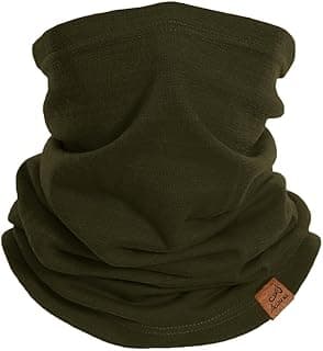 ACUSHLA 100% Merino Wool Neck Gaiter for Men & Women Ski Face Mask Winter Scarf Neck Warmer All Weather, Midweight Maple Leaf