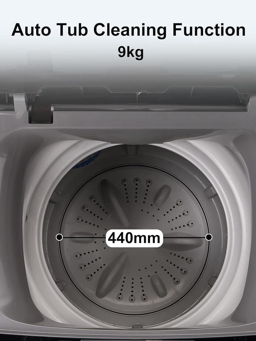 Full-Automatic Washing Machine 25 lbs Portable Washer 10 Wash Program & 8 Water Level with LED Display，Drain Pump, Come with a Glass Cover, Ideal for Apartments, RV, Camping, Grey