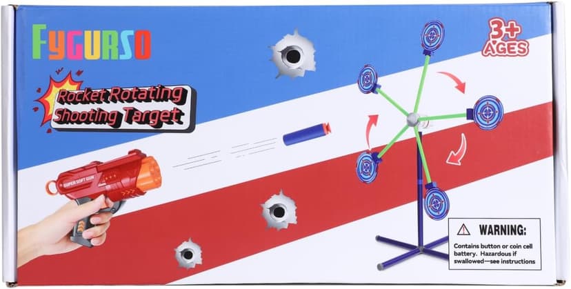 2-Player Shooting Game Toy,Foam Dart Toy Gun with Auto Reset Rotating Shooting Target,Ideal Gift for Kids Ages 4, 5, 6, 7, 8,9,10+