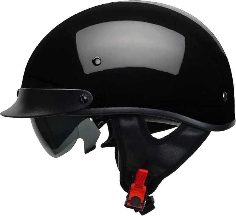 VEGA Warrior Motorcycle Half Helmet with Sunshield/Adjustable Size Dial DOT Half Face Skull Cap for Bike Cruiser Chopper Moped Scooter ATV