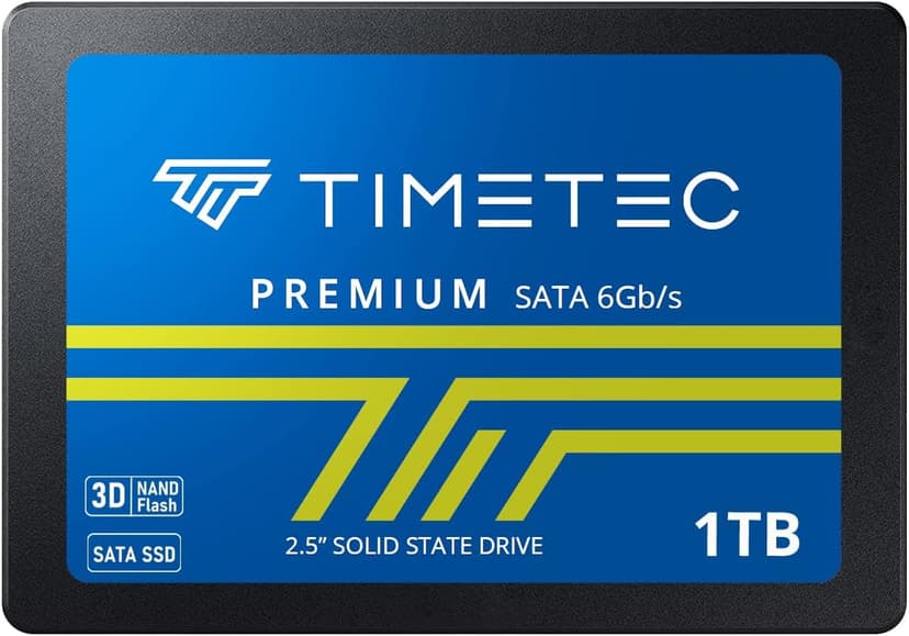 Timetec 1TB SSD 3D NAND SATA III 6Gb/s 2.5 Inch 7mm (0.28") Read Speed Up to 550 MB/s SLC Cache Performance Boost Internal Solid State Drive for PC Computer Desktop and Laptop (1TB)