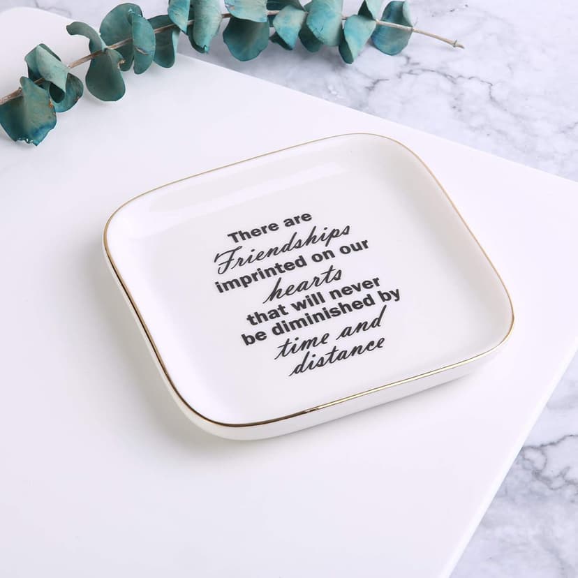 Scwhousi Ring Dish Jewelry Tray for Friend Mom Sister Maid of Honor,Birthday Mother's Day Christmas Gifts