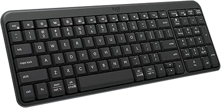 Logitech K250 Bluetooth Keyboard with Numpad, Easy Connectivity, Compact Wireless Keyboard Made with Recycled Plastic, Spill-Resistant, Comfortable Keys - Windows/MacOS - Graphite