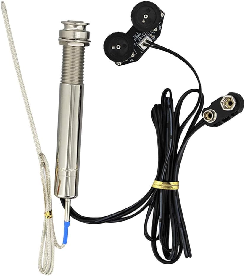 Acoustic Guitar Pickup, Pen Tube Type Undersaddle Active Pickup,Volume Tone Adjustable, With Ceramic Piezoelectric Pickup Rod