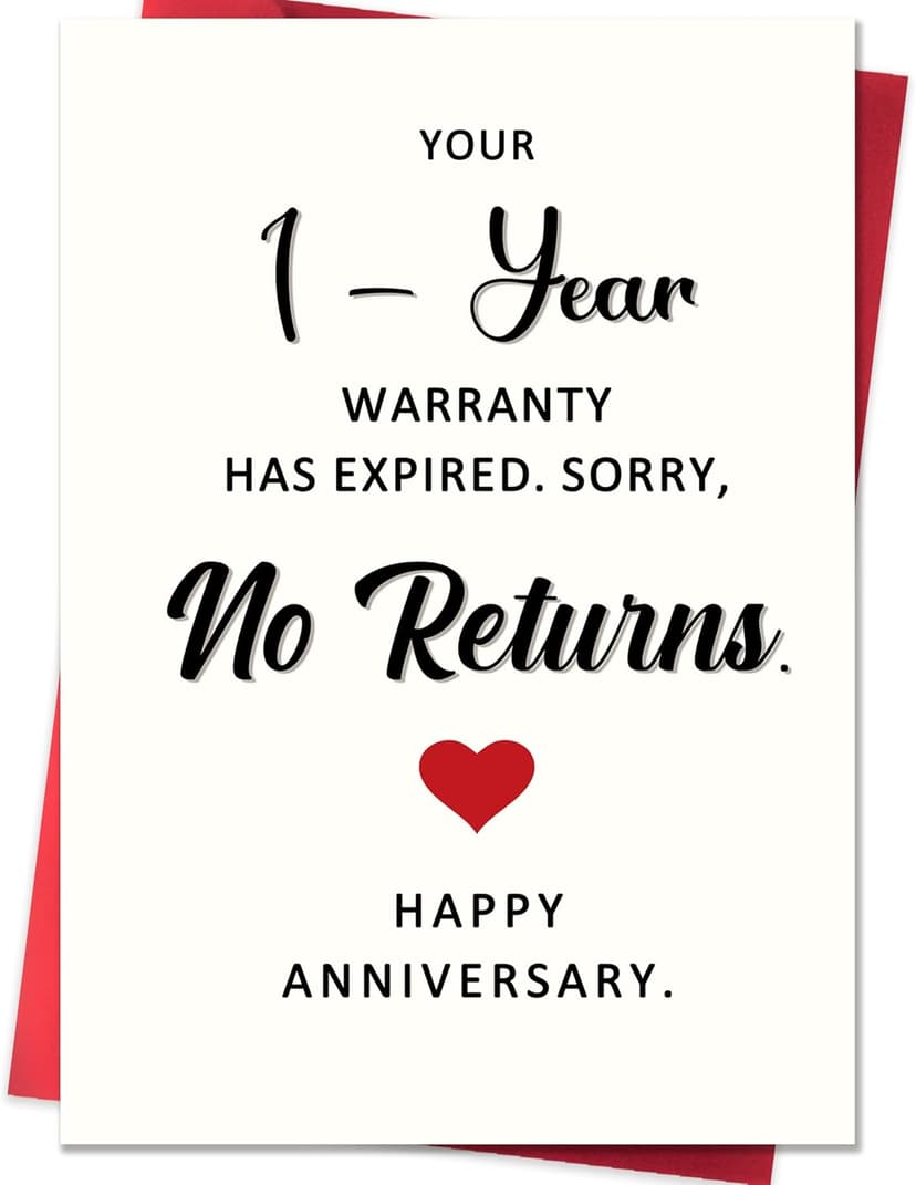 Wedding Anniversary Cards Gifts for Husband Wife Couples, 1 Year Anniversary Cards Gifts for Boyfriend Girlfriend Him Her Funny 1st Anniversary Card, Anniversary Card Gifts for Men Women B0FVTLC5C9