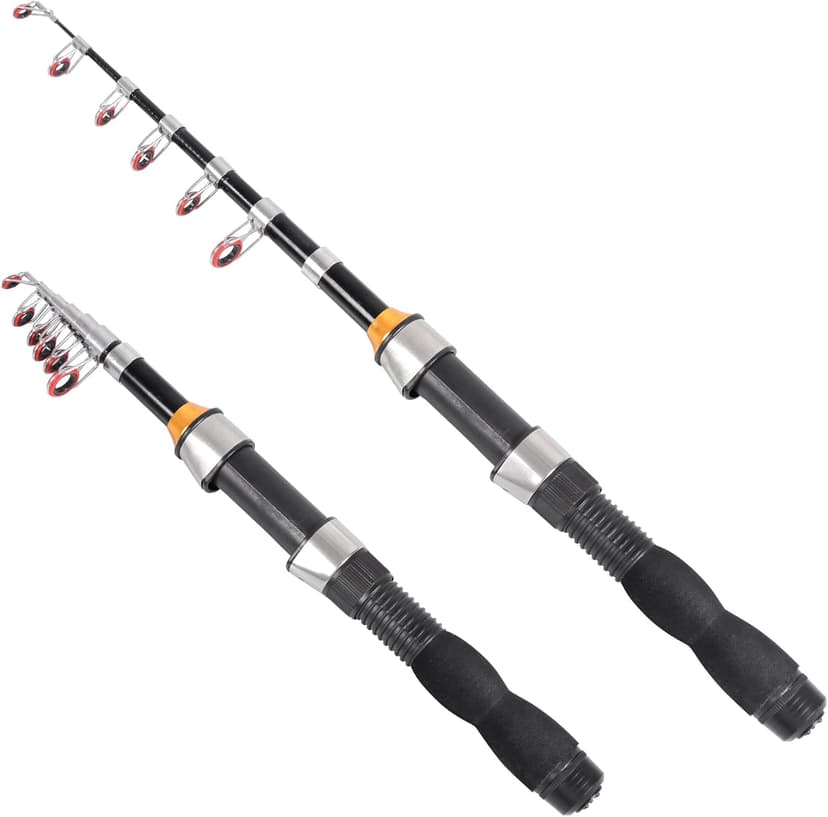 Telescopic Collapsible Extendable Fishing Rod for Saltwater and Freshwater, Lightweight and Compact Design