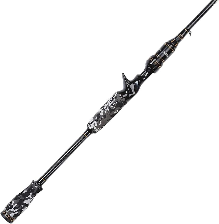 E Series - Camo Legend 2-Piece 7-Feet Casting Rod 24 Ton Carbon Fiber Baitcasting with 2 Tips - Medium and Medium Heavy Portable Bass Fishing Rod Baitcaster