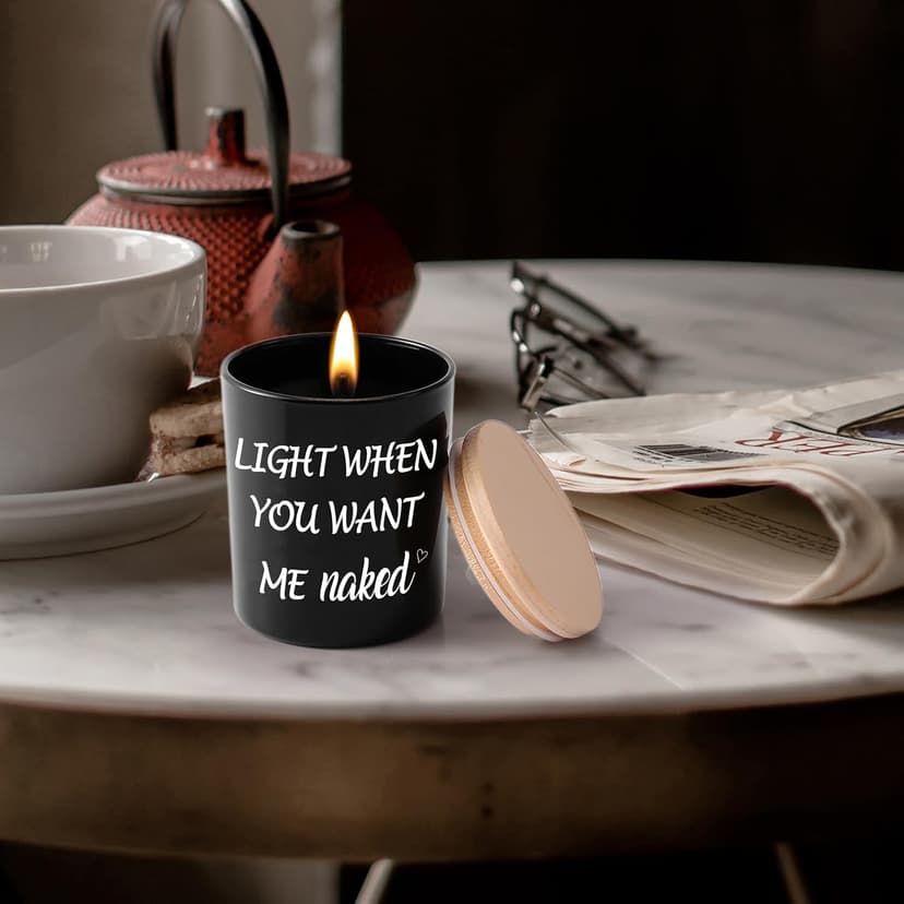 BFJLIFE Gifts for Him Men Funny Unique Anniversary Valentines Day Christmas Birthday Romantic Gag White Elephant Gifts for Boyfriend Husband Men Adults Stocking Stuffers Sandalwood Scented Soy Candle