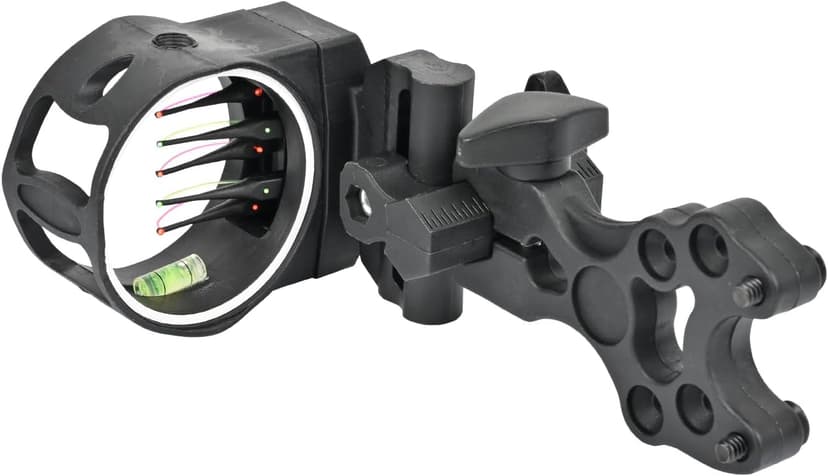 5 Pin Bow Sight for Compound Bow .019” Fiber Optics Archery Recurve Bow Sight with Knobs Windage & Elevation Adjustable Archery Sights Right Handed for Hunting Competition Practice