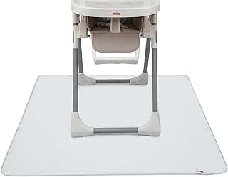 Nuby High Chair Square Floor Mat - Waterproof and Clear Floor Mat - Protects Floor from Spills and Messes - 49.5" x 49.5"