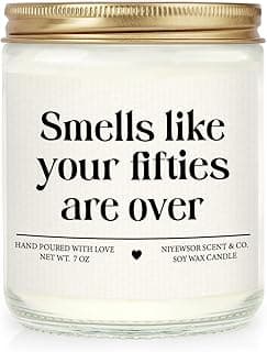 Niyewsor 60th Birthday Gifts for Women Men, Sixty Birthday Candle, 1965 60th Birthday Decorations for Woman Men, 60 Year Old Bday Gifts for Friends, Sister, Mom, Dad, Handmade, 7oz