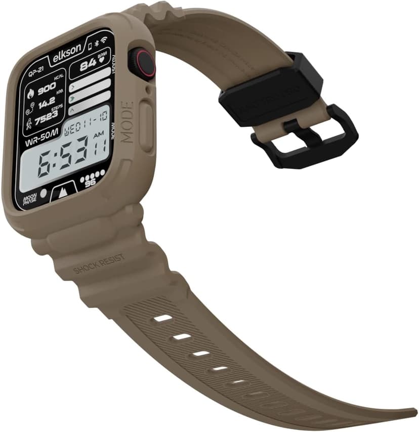 Elkson Designed for Apple Watch Series SE3 9/8/7/6/5/4 [45/44mm], Quattro Pro Series Rugged Military Grade Protective Bumper Case with Strap Bands for iWatch