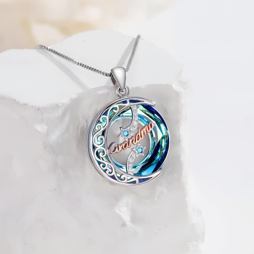 925 Sterling Silver Necklace Gifts for Women Crystal/Opal Jewelry Pendant Christmas Birthday Gift B0F3H4W55B