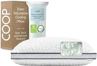 Coop Home Goods Eden Bed Pillow Queen Size for Sleeping on Back, Stomach and Side Sleeper- Medium Soft Memory Foam Cooling Gel - CertiPUR-US/GREENGUARD Gold B01LYU7V4S