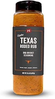PS Seasoning Texas-Style Brisket Rodeo Rub- Dry BBQ Rubs and Spices for Grilling, Smoking, Roasting- Smoky Texas Flavor, BBQ Seasoning Spice Blend for Beef Brisket, Steak, Pulled Pork, Chicken, 24.6oz