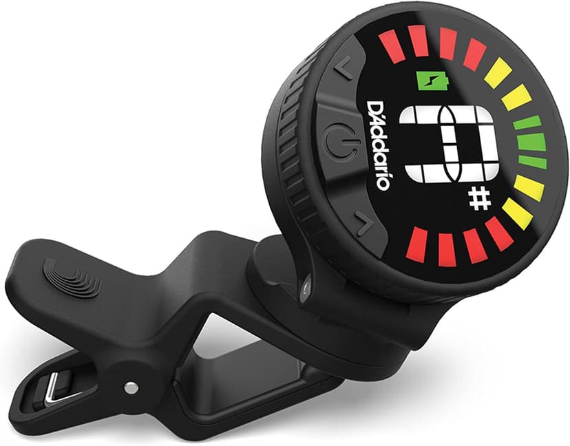 D'Addario Nexxus 360 Rechargeable Guitar Tuner - Clip On Guitar Tuner - Acoustic Guitar Tuner - Electric Guitar Tuner - 24 Hours of Tuning Time per Charge - Rotates 360-degrees