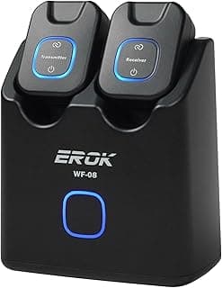 EROK WF-08 5.8GHz Wireless System for Guitar, Bass & Electric Instruments – 4.6ms Ultra-Low Latency, 48K/24bit, 30M Range, with Rechargeable Charging Case (WF-08)