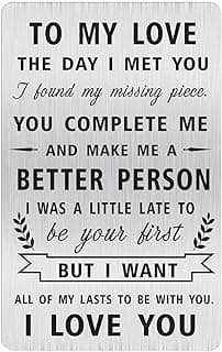 Alotozo Groom Gifts from Bride, Husband Wedding Gift from Wife, Engraved Wedding Card to My Love, Wedding Day Keepsake