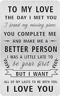 Alotozo Groom Gifts from Bride, Husband Wedding Gift from Wife, Engraved Wedding Card to My Love, Wedding Day Keepsake