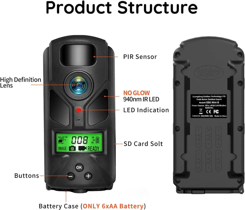 20MP MINI Trail Camera,1080P Hunting Trail Camera with No Glow 940nm Night Vision Motion Activated IP66 Waterproof,80ft Illumination Range Hunting Game Cam for Wildlife Monitoring