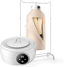 VEVOR Portable Clothes Dryer with Dryer Bag, PTC Heating & LED Display, Foldable Mini Dryer with 5-H Timer for Apartments, Dorms, RVs, or Hotels, 600W, Beige