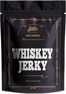 Whiskey Jerky - Sweet & Smoky Maple Bourbon Beef Jerky with Exotic and Bold Whiskey Flavor. Gourmet Snack Gift for Men, Whiskey Fans, & Jerky Aficionados B0FCHQX4ZY