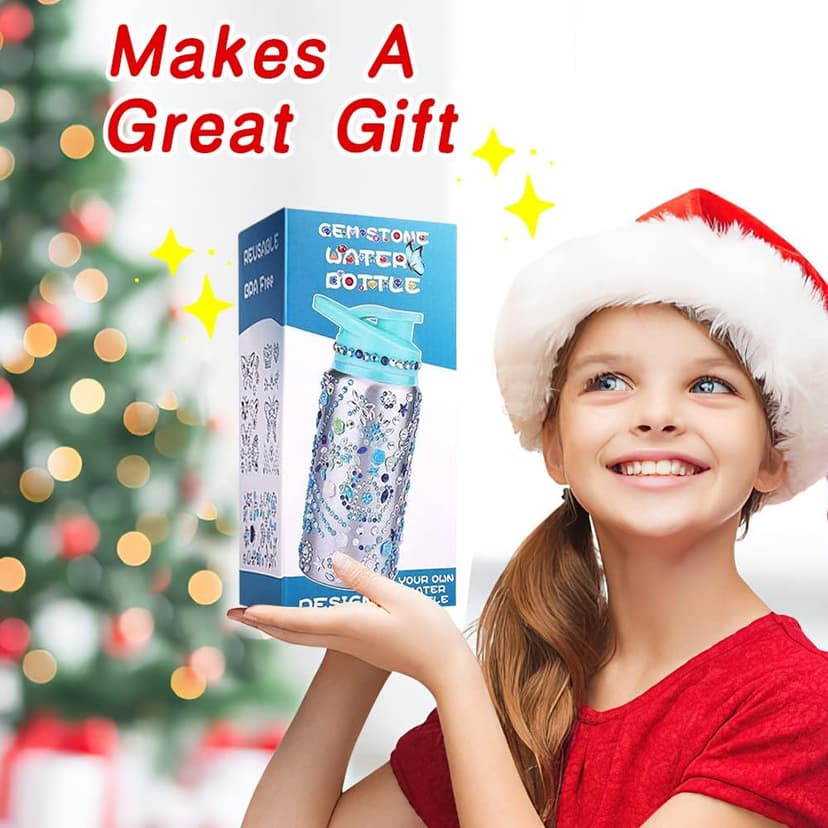 Gifts for Girls, Decorate Create Your Own Water Bottle Kits for Girls, Fun DIY Arts and Crafts Kits Supplies Toys for Kids Ages 4-6-8-10-12, Birthday Gifts Ideas for Girls Back to School Christmas