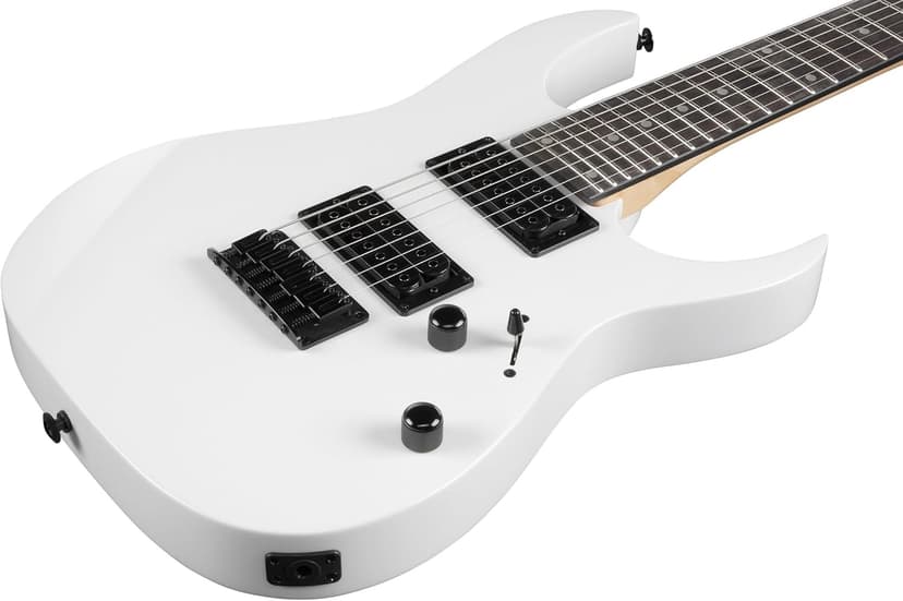 Ibanez GRG7221 RG Gio 7-String Electric Guitar - White Bundle with Amp, Gig Bag, Tuner, Instrument Cable, Picks, Austin Bazaar Instructional DVD, and Polishing Cloth