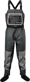 Dark Lightning Breathable Insulated Chest Waders, Perfect for 4 Seasons Fly Fishing Stocking Foot Waders for Men and Women