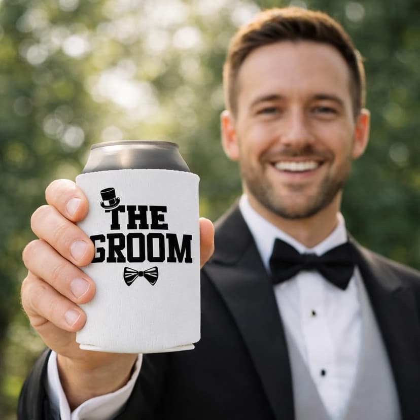 The Groom And Team Groom Can Coolie Holder Bachelor Party Decorations Bachelor Party Favors Bachelor Party Accessories Wedding Favors Gift For Groom Groomsmans Proposal Gifts Black White B08CHMD5PM