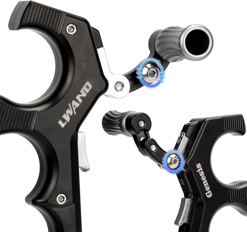 LWANO Thumb Bow Release - 3&4 Finger Adjustable Archery Compound Bow Release Aid, with Trigger Travel and Pressure Adjustable