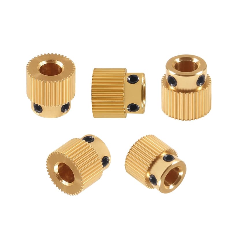 Aokin Brass Extruder Wheel Gear 40 Teeth Drive Gear 3D Printer Parts for Creality Ender 3, Ender 3 Pro, Ender 3 V2, Ender 5/5 Pro/5 Plus, CR-10/10S, CR-10 S4, CR-10 S5, 3 Pcs with a Wrench