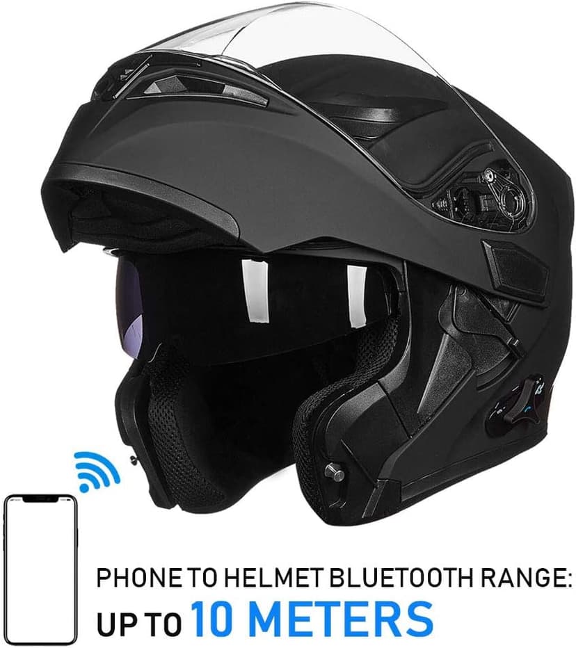 ILM Bluetooth Motorcycle Helmet Modular Flip up Full Face Dual Visor Mp3 Intercom FM Radio DOT Model 902BT/902BT PRO/902BT MAX