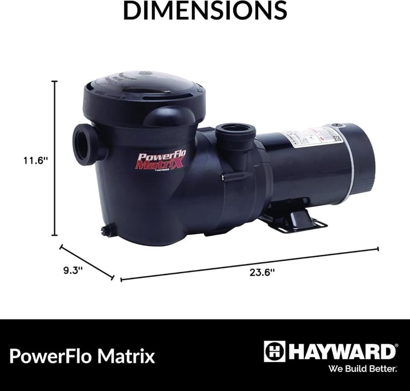 Hayward W3SP15932S PowerFlo Matrix Dual-Speed Above-Ground Pool Pump, 1.5 HP