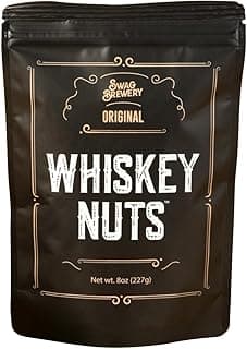 Whiskey Nuts - Gourmet Mix of Slightly Sweet and Salty Almonds, Peanuts, Corn Nuts, & Honey Roasted Sesame Sticks That Brings Out The Flavor Of Whiskey. Great Gift for Men, Women, Bourbon Lovers B0CLYQJTFZ