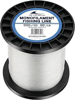 BLUEWING Monofilament Fishing Line 6,8,10,12,15,20,25,30,40,50,60,80,100,130,250,300,400 lbs, 50,100,500,1000,3000 Yards Invisible Thin Diameter Mono Fish Wire String, Clear