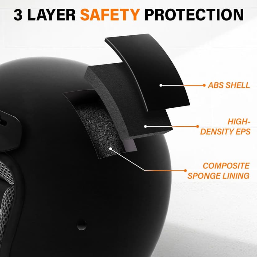 XFMT DOT Unisex-Adult Motorcycle Open Face 3/4 Helmet Retro Style Cruiser Chopper Scooter