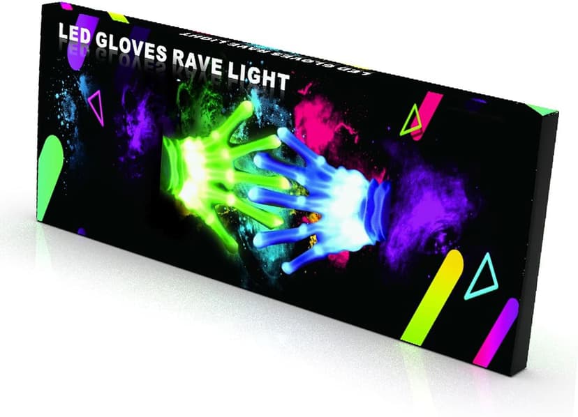 Kids Toys 12 Colors LED Gloves Cool Toys Gifts for Age 3-5 6-8 Years Old Boys Girls Halloween Costumes Light Up Gloves Stocking Stuffers Christmas Birthday Parties Gifts (1 Pairs S)
