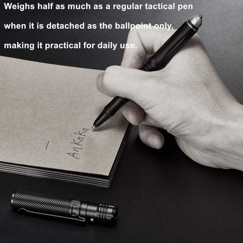 The Most Loaded 6-in-1 Tactical Pen: Solves Other Brands' Weaknesses,Self Defense Tip + Flashlight + Ballpoint + Bottle Opener + Screw Driver + Hexagonal Wrench, 5 Ink Refills + 6 Batteries + Gift Box B07RDGN4HD
