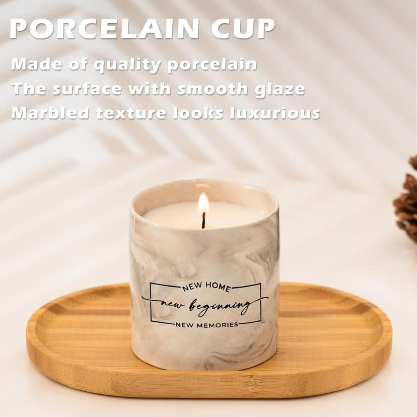 Freejac House Warming Gifts New Home Housewarming Gift for Women Men Friend New Home Gift Ideas New Homeowner Gifts House Warming Decoration Party Decor Porcelain Ceramics Scented Candle B0B66HD4PW