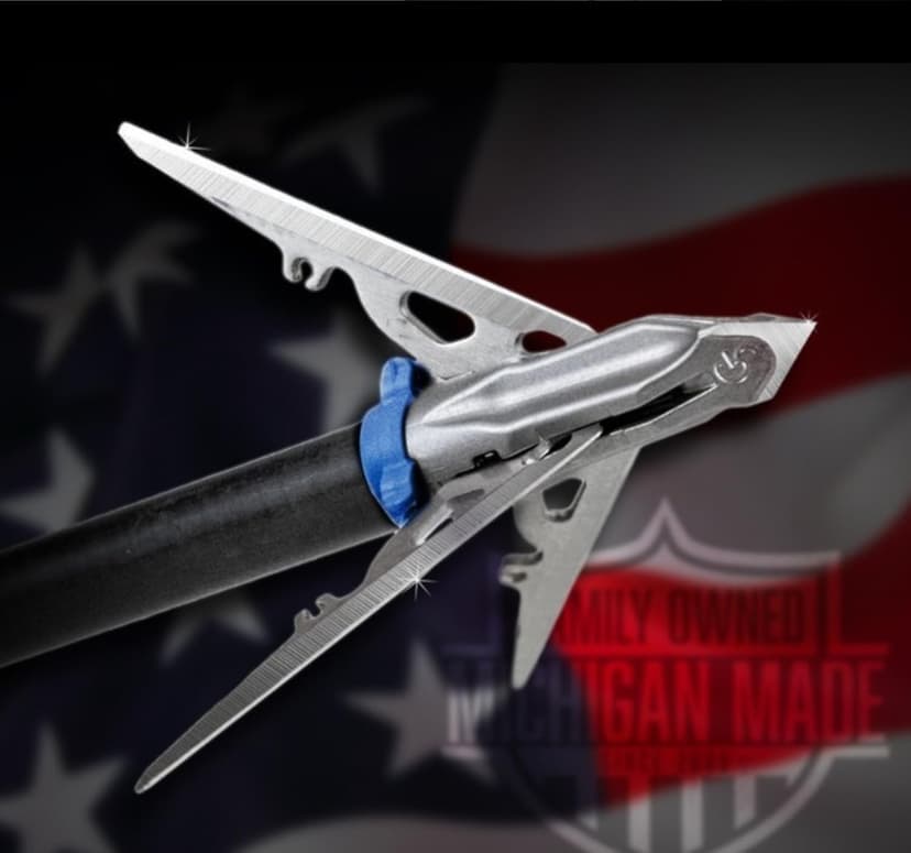 G5 Megameat 3-Blade Expandable Broadheads | 3-Pack | 100/125 Grains | Razor Sharp 2" Cutting Diameter Mechanical Blades | Screw in | Compound & Recurve Compatible | 1 BMP Practice Tip Included