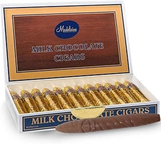 Madelaine Chocolate Candy Cigarettes Gift Box for Birthday Party or Celebration - 12 Chocolate Cigars Father's Day Gift - Individually Wrapped in an Elegant Box