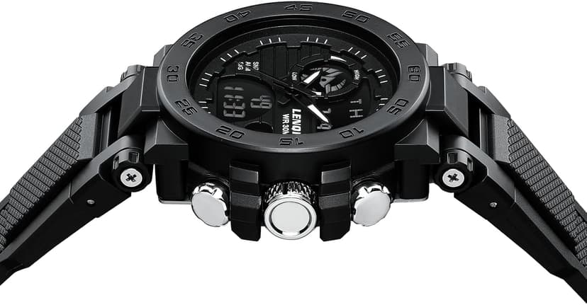 LN LENQIN Mens Watches Digital Military Watch for Men Stopwatch Army Survival Tactical Sports Outdoor Big Face Waterproof Men's Wrist Watches with LED Backlight/Timer/Alarm/Date