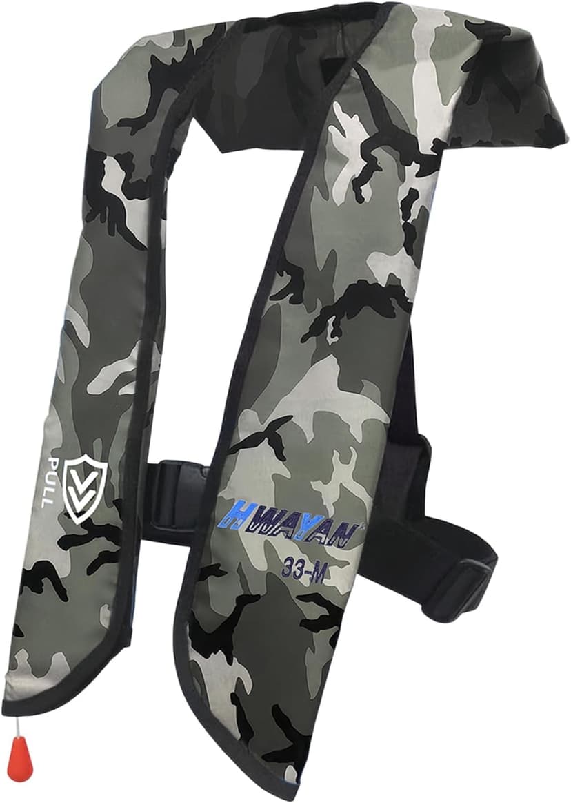 HWAYAN Manual Inflatable Life Jacket| Inflatable PFD Vest Adult| Life Vest for Adults| Outdoor Water Sports| Supports up to 330 lbs|33g of Carbon Dioxide Cylinder